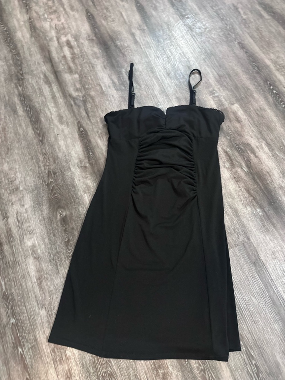 Jodi Kristopher Black Ruched  Mini Dress